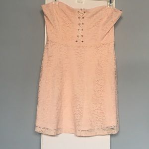 Pink strapless dress